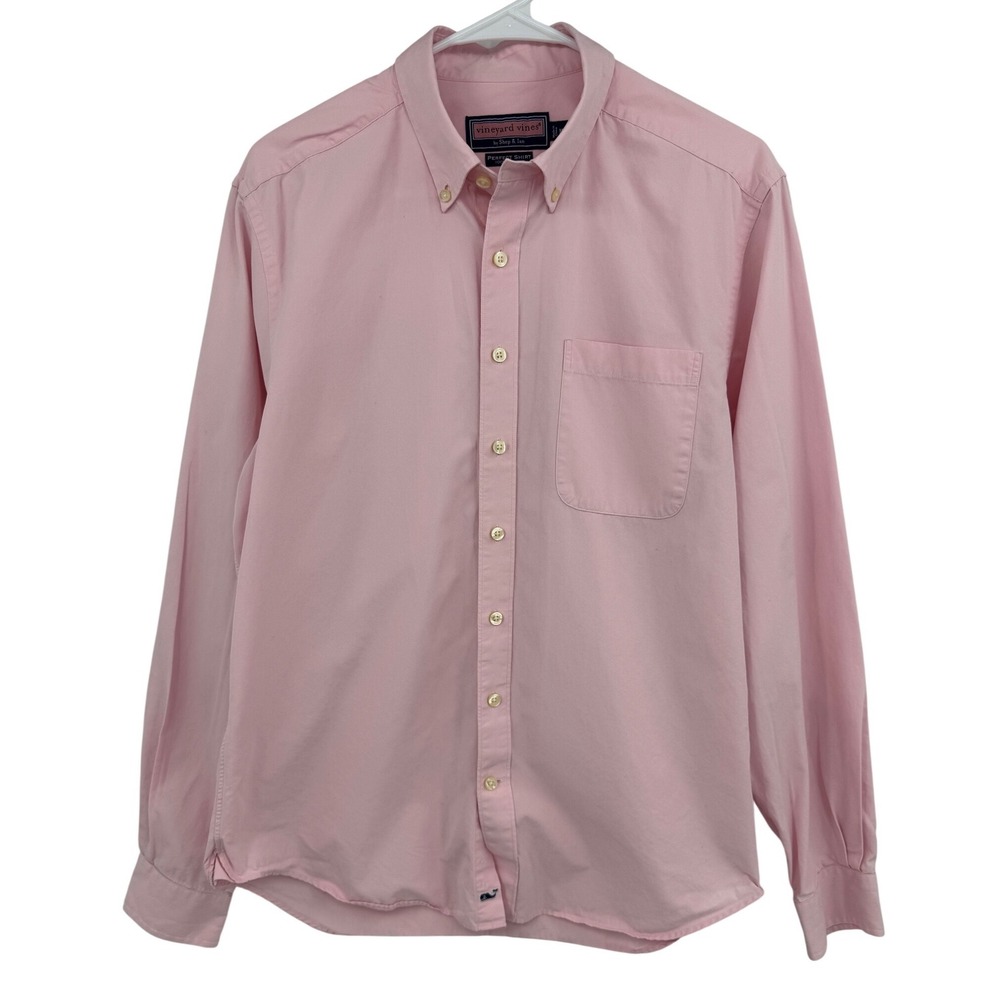 Vineyard Vines Mens Pink Perfect Shirt Long‎ Sleeve Button Down Cotton Size M